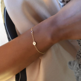 INSIDE NINA'S KLOSET 1 Letter & 1 Petite Birthstone Bracelet in 14K Gold