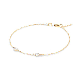 INSIDE NINA'S KLOSET Petite 2 Birthstone Bracelet in 14K Gold