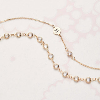 INSIDE NINA'S KLOSET 1 Letter & 1 Petite Birthstone Bracelet in 14K Gold
