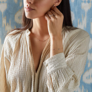 INSIDE NINA'S KLOSET Petite 2 Birthstone Bracelet in 14K Gold