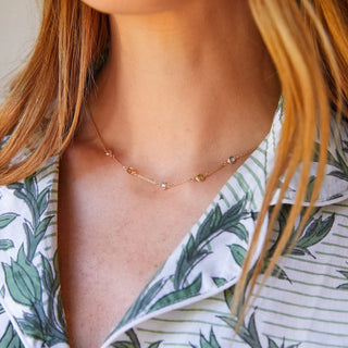 INSIDE NINA'S KLOSET Petite 5 Birthstone Necklace in 14K Gold