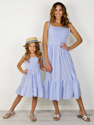 Mommy and Me Ocean Breeze Smocked Midi Dress | INSIDE NINA'S KLOSET
