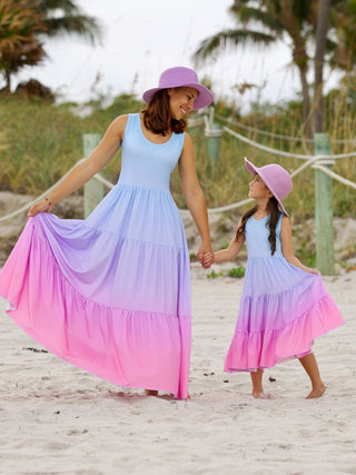 Mommy and Me Pastel Ombre Tiered Maxi Dress | INSIDE NINA'S KLOSET