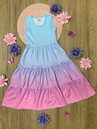 Mommy and Me Pastel Ombre Tiered Maxi Dress | INSIDE NINA'S KLOSET