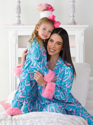 Mommy and Me Heart Furry Pajama Set | INSIDE NINA'S KLOSET
