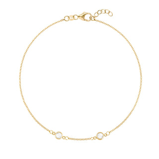 INSIDE NINA'S KLOSET Petite 2 Birthstone Bracelet in 14K Gold