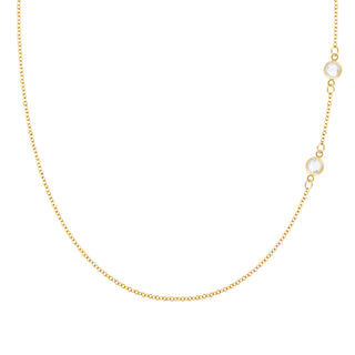 INSIDE NINA'S KLOSET Petite 2 Birthstone Necklace in 14K Gold