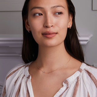 INSIDE NINA'S KLOSET Petite 2 Birthstone Necklace in 14K Gold (Centered)
