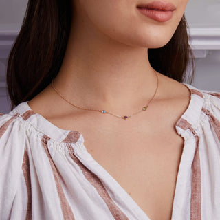 INSIDE NINA'S KLOSET Petite 3 Birthstone Necklace in 14K Gold