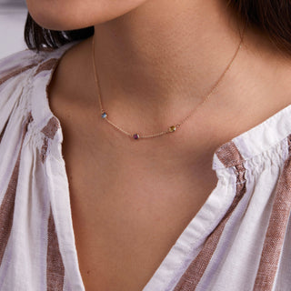 INSIDE NINA'S KLOSET Petite 3 Birthstone Necklace in 14K Gold