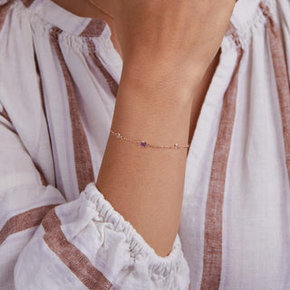 INSIDE NINA'S KLOSET Petite 3 Birthstone Bracelet in 14K Gold