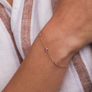 INSIDE NINA'S KLOSET Petite 3 Birthstone Bracelet in 14K Gold