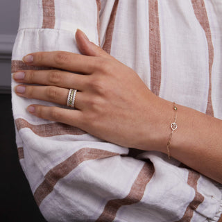 INSIDE NINA'S KLOSET Rosecliff Peridot Stackable Ring in 14K Gold (August)