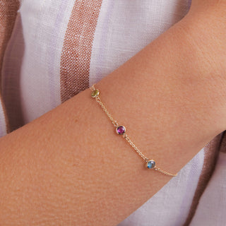 INSIDE NINA'S KLOSET Petite 3 Birthstone Bracelet in 14K Gold