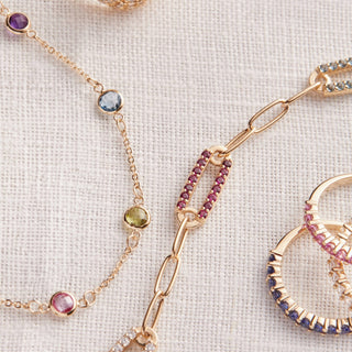 INSIDE NINA'S KLOSET Petite 4 Birthstone Bracelet in 14K Gold