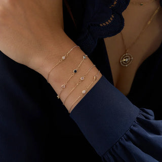 INSIDE NINA'S KLOSET Petite 2 Birthstone Bracelet in 14K Gold