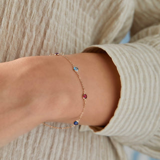INSIDE NINA'S KLOSET Petite 4 Birthstone Bracelet in 14K Gold
