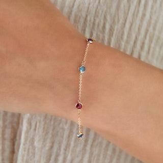 INSIDE NINA'S KLOSET Petite 4 Birthstone Bracelet in 14K Gold