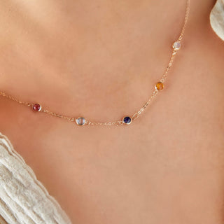 INSIDE NINA'S KLOSET Petite 5 Birthstone Necklace in 14K Gold