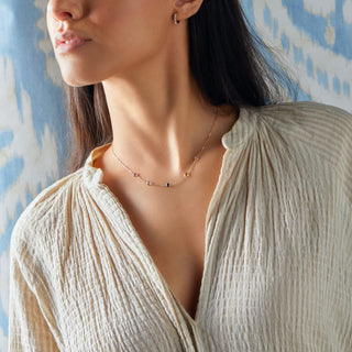INSIDE NINA'S KLOSET Petite 5 Birthstone Necklace in 14K Gold