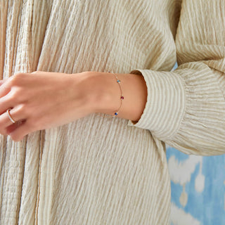 INSIDE NINA'S KLOSET Petite 4 Birthstone Bracelet in 14K Gold