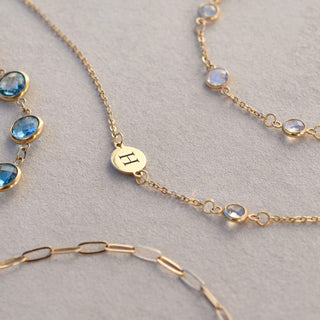 INSIDE NINA'S KLOSET 1 Letter & 1 Petite Birthstone Bracelet in 14K Gold