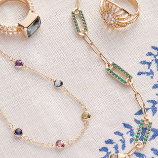 INSIDE NINA'S KLOSET Petite 5 Birthstone Necklace in 14K Gold