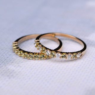 INSIDE NINA'S KLOSET Rosecliff Peridot Stackable Ring in 14K Gold (August)