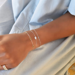 INSIDE NINA'S KLOSET Petite 3 Birthstone Bracelet in 14K Gold